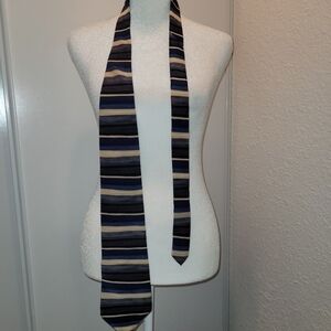 John Henry Striped Men's Tie - Black and Gray